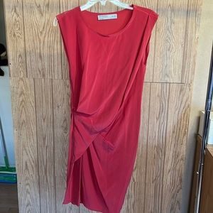 All Saints 100% Silk Red Dress